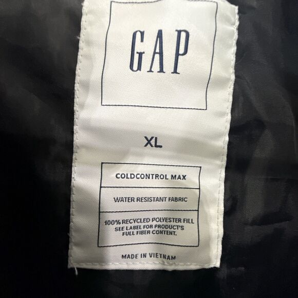 GAP ColdControl Max Short Puffer Hooded Jacket Size XL Black Water Resistant - Picture 4 of 5